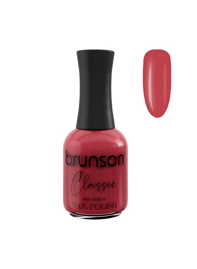 Brunson Classic Nail Polish 18ml Fast Dry Nail Lacquer Nail Harderner Normal Polish Glossy Gel Effect Quick Air Dry Long-Lasting Natural Nail Enamel Salon Quality Manicure Pedicure Regular Polish - Image 1